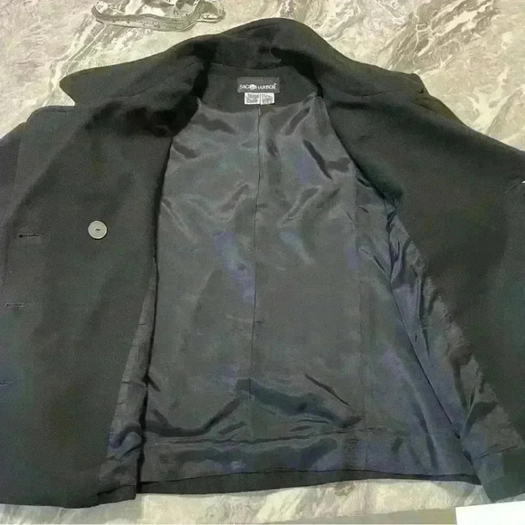 Sag Harbor Blazer Jacket Women’s Size 12 Wool Black Double Breasted Vintage - Picture 4 of 8